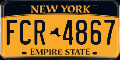 NY license plate FCR4867