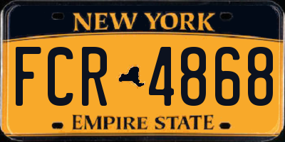 NY license plate FCR4868