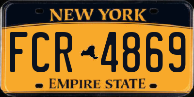NY license plate FCR4869