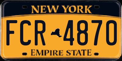NY license plate FCR4870