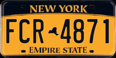 NY license plate FCR4871