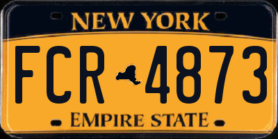 NY license plate FCR4873