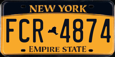 NY license plate FCR4874