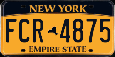 NY license plate FCR4875