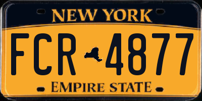 NY license plate FCR4877