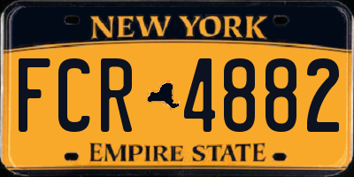 NY license plate FCR4882