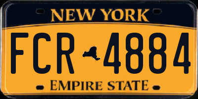 NY license plate FCR4884