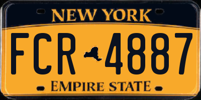 NY license plate FCR4887