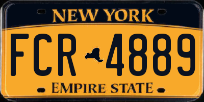 NY license plate FCR4889