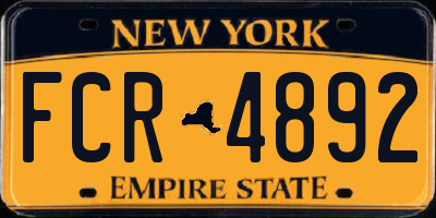 NY license plate FCR4892