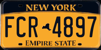 NY license plate FCR4897