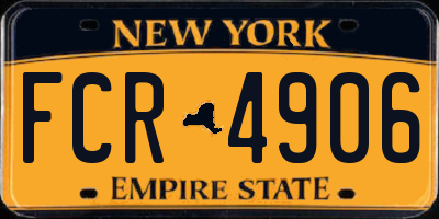 NY license plate FCR4906