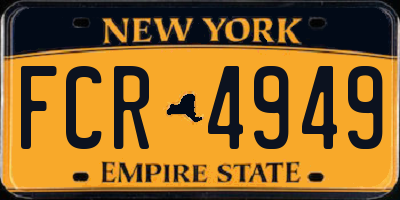 NY license plate FCR4949