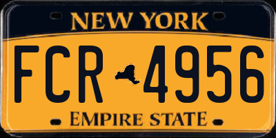 NY license plate FCR4956