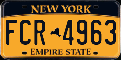 NY license plate FCR4963