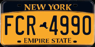NY license plate FCR4990
