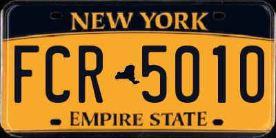 NY license plate FCR5010
