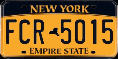 NY license plate FCR5015