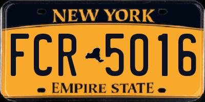 NY license plate FCR5016