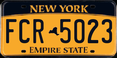 NY license plate FCR5023