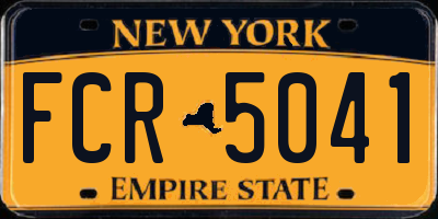 NY license plate FCR5041