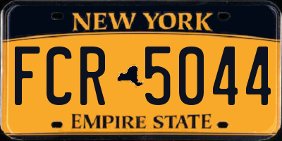NY license plate FCR5044