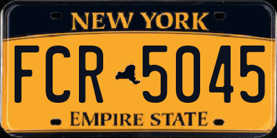 NY license plate FCR5045