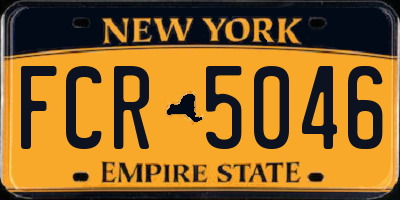 NY license plate FCR5046
