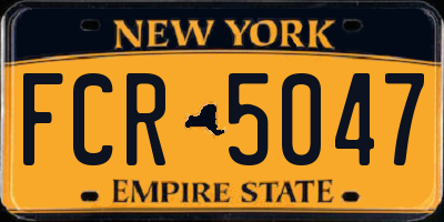 NY license plate FCR5047