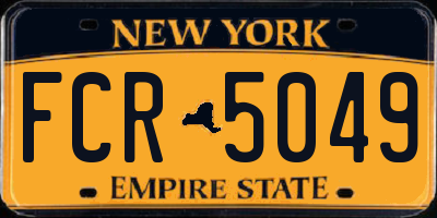 NY license plate FCR5049
