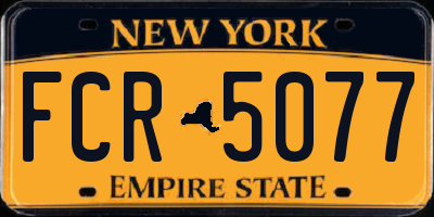 NY license plate FCR5077