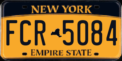 NY license plate FCR5084