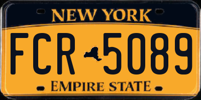 NY license plate FCR5089