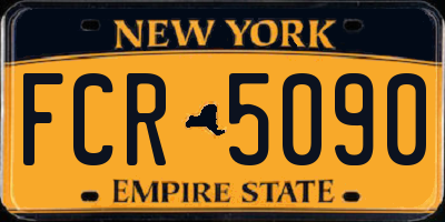 NY license plate FCR5090
