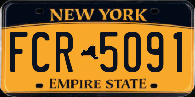 NY license plate FCR5091