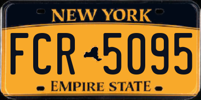 NY license plate FCR5095