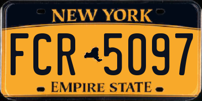 NY license plate FCR5097