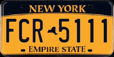 NY license plate FCR5111