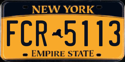 NY license plate FCR5113