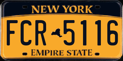 NY license plate FCR5116
