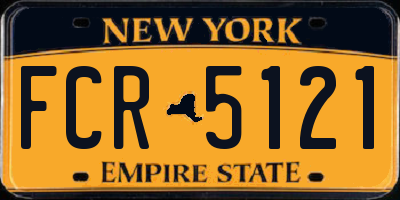 NY license plate FCR5121