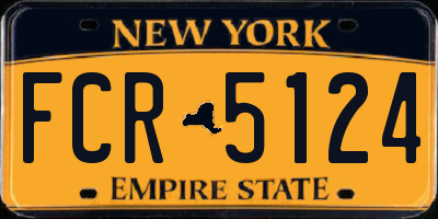 NY license plate FCR5124