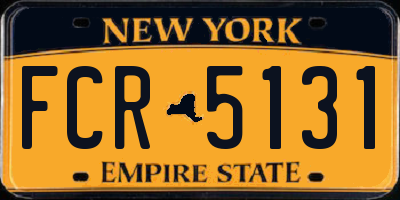 NY license plate FCR5131