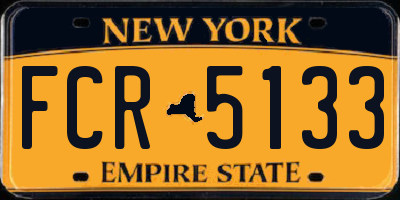 NY license plate FCR5133