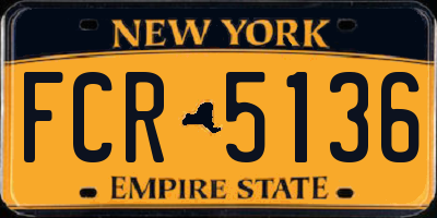NY license plate FCR5136