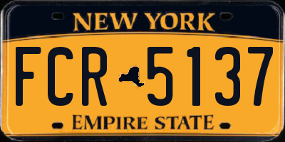 NY license plate FCR5137