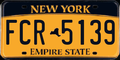 NY license plate FCR5139