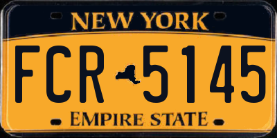 NY license plate FCR5145