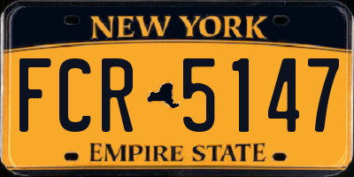 NY license plate FCR5147