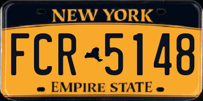 NY license plate FCR5148